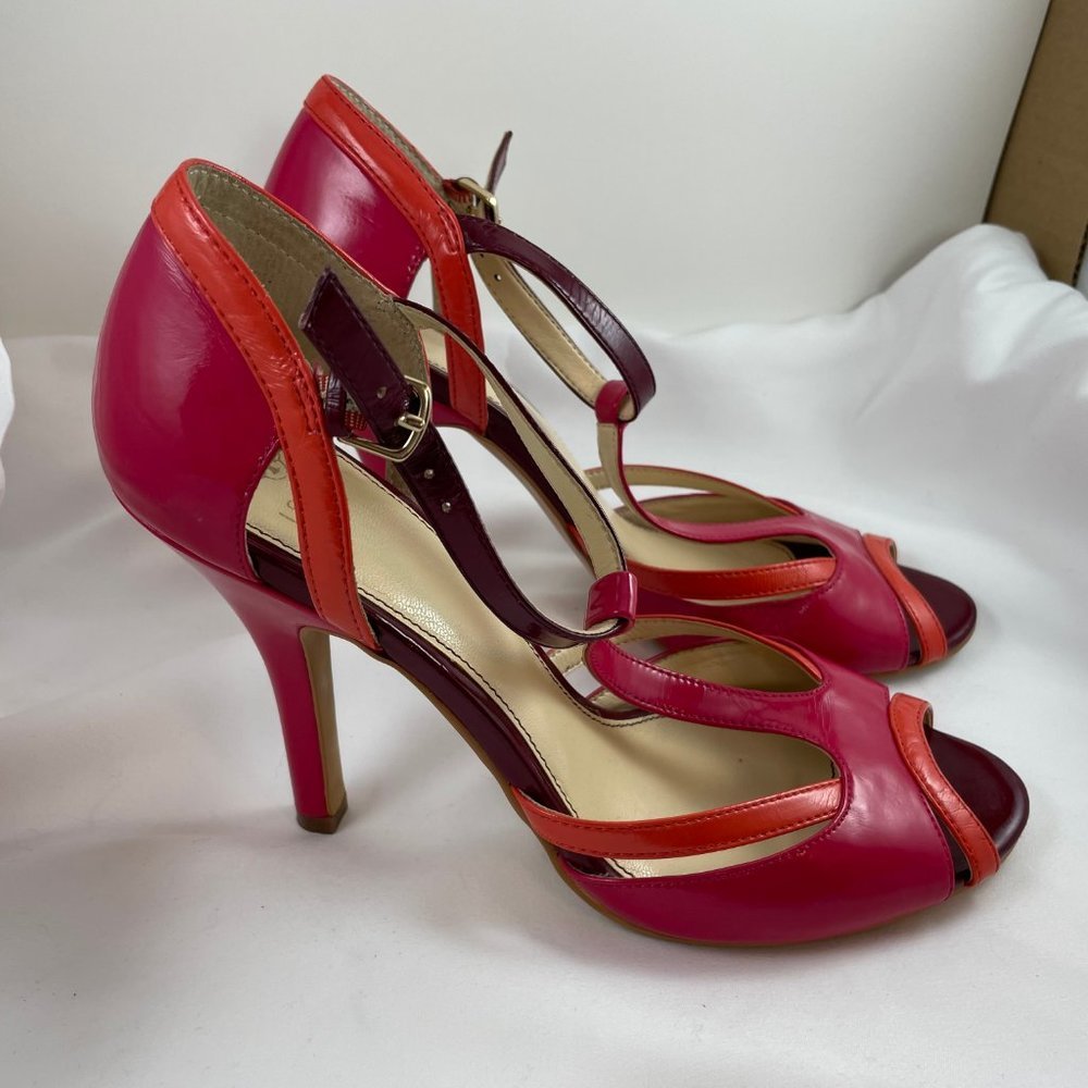 Isola Women's Badre, Magenta/Coral/Berry Patent leather US 9.5 M (Knick&Creases)